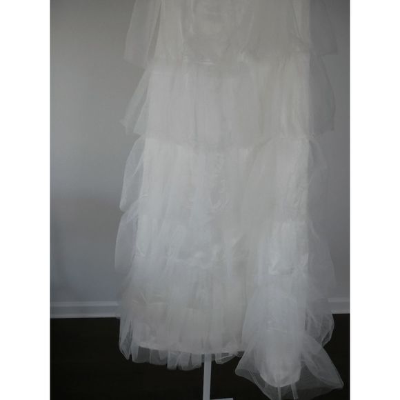 Lulu's White Tulle Pleated Strapless Maxi Dress XL - Picture 11 of 11